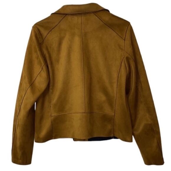 H&M Brown Biker Faux Suede Jacket(Size 8) - Picture 2 of 8